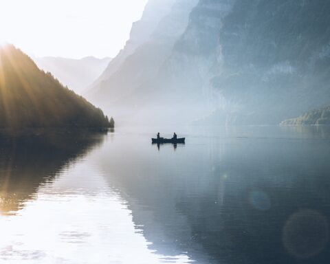 Peaceful lake scene