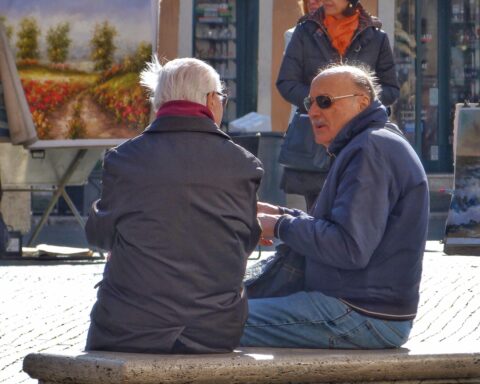 Men talking