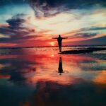 Man in sunrise