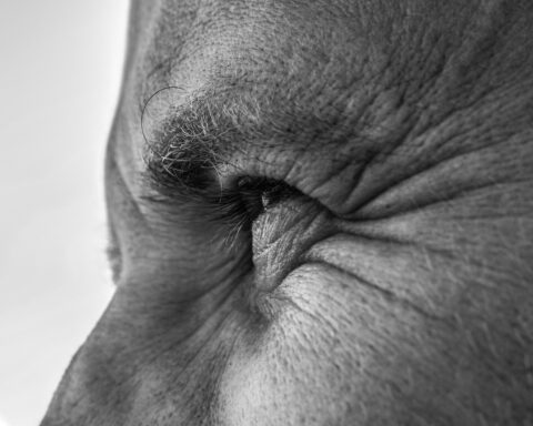 Close up portrait of man's face