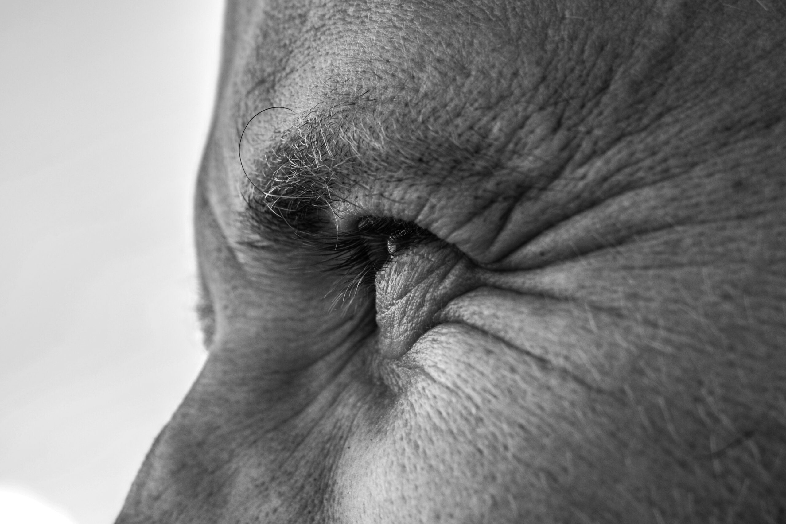 Close up portrait of man's face