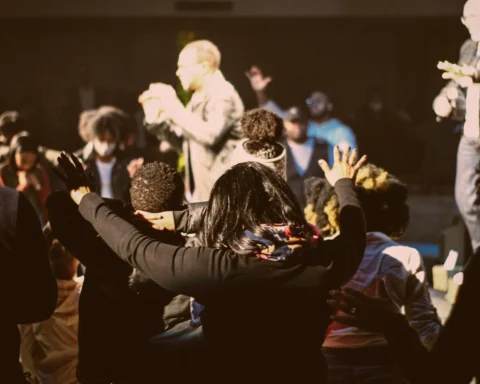 Congregation in prayer