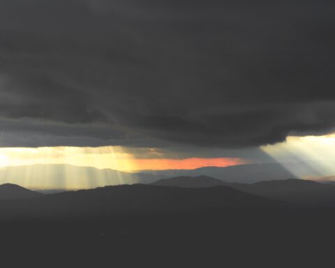Sunlight through storm clouds