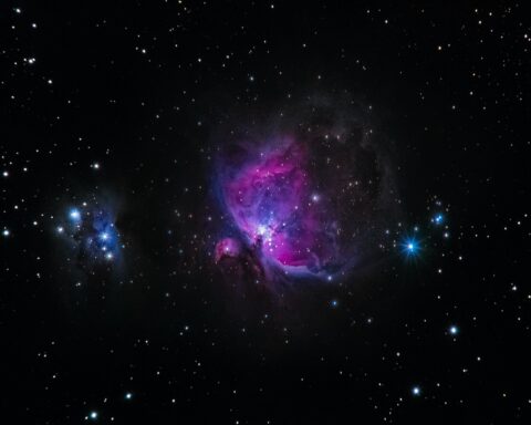 Scenic picture of space at night