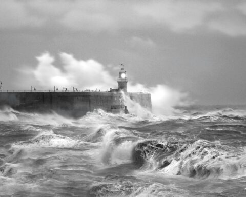 Lighthouse in storm