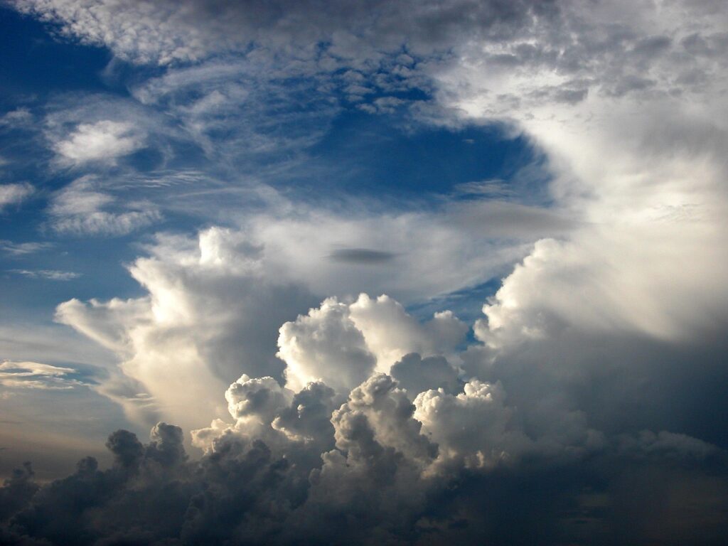 cumulus, clouds, sky, white clouds, weather, atmosphere, blue sky, nature, meteorology, cumulus clouds